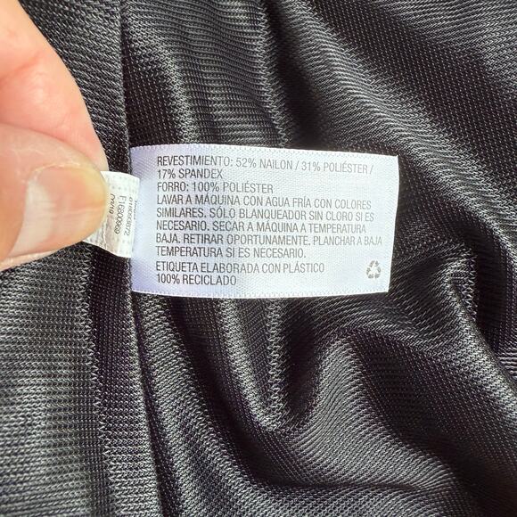 Fit & Flare Black Dress Small Faux Wrap Long Sleeves Burnout Velvet Polka Dot - Picture 15 of 15